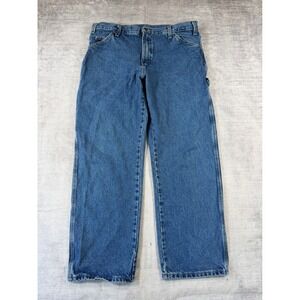Dickies Jeans Men 37x29 Blue Carpenter Relaxed Workwear Y2K Utility Denim Pant